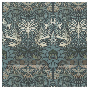 William Morris Vintage Peacock and Dragon Pattern Fabric