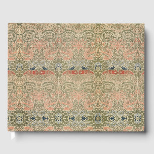 William Morris Vintage Peacock & Dragon Wallpaper Guest Book