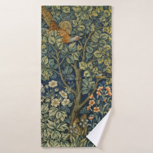 William Morris Vintage Pheasant Squirrel Flower Bath Towel Set