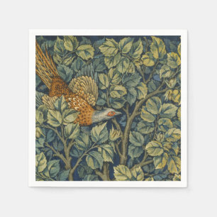 William Morris Vintage Pheasant Squirrel Flower Napkin