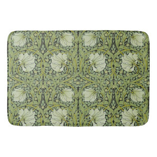William Morris Vintage Pimpernel Floral Pattern Bath Mat