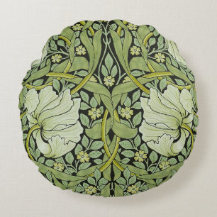 William Morris Vintage Pimpernel Floral Pattern Round Pillow