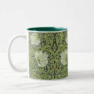 William Morris Vintage Pimpernel Floral Pattern Two-Tone Coffee Mug