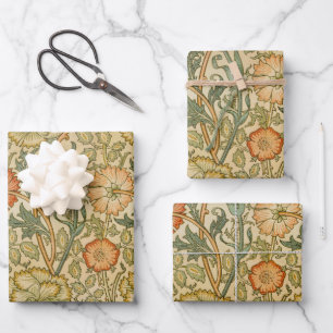 William Morris Vintage Pink and Rose Pattern Wrapping Paper Sheet
