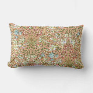 William Morris Vintage Pink Blue White Green Lumbar Pillow