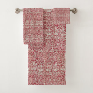 William Morris Vintage Pink Brother Rabbit Birds Bath Towel Set