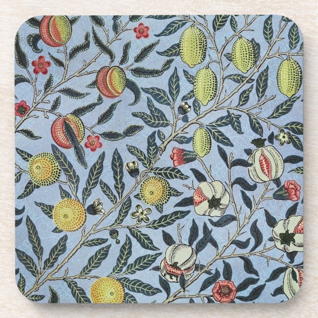 William Morris Vintage Pomegranate Fruit Pattern Coaster (Front)