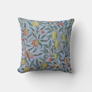 William Morris Vintage Pomegranate Fruit Pattern Throw Pillow