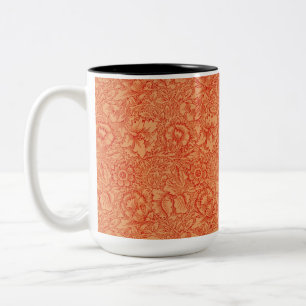 William Morris Vintage Poppy Flowers Foliage  Two-Tone Coffee Mug
