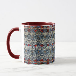 William Morris Vintage Red Floral Tulip and Rose Mug