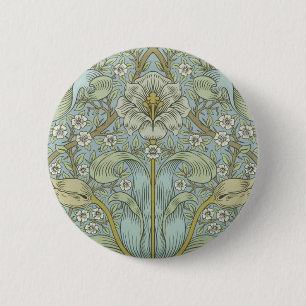 William Morris Vintage Spring thicket Floral Desig 2 Inch Round Button