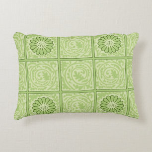 William Morris Vintage Square Green Floral Pattern Accent Pillow