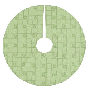 William Morris Vintage Square Green Floral Pattern Brushed Polyester Tree Skirt