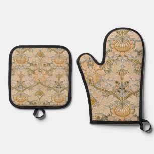 William Morris Vintage St James Acanthus Wallpaper Oven Mitt & Pot Holder Set