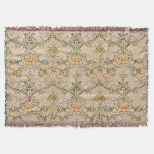 William Morris Vintage St James Acanthus Wallpaper Throw Blanket