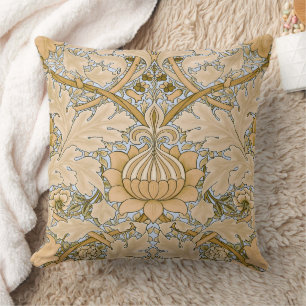 William Morris Vintage St James Acanthus Wallpaper Throw Pillow