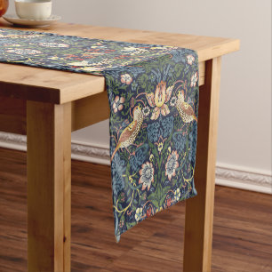 William Morris Vintage Strawberry Thief Pattern Short Table Runner