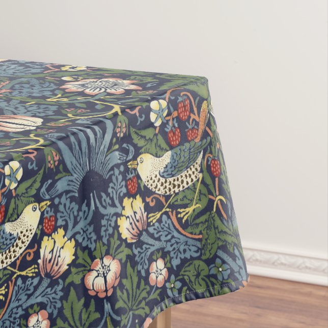 William Morris Vintage Strawberry Thief Pattern Tablecloth (In Situ)