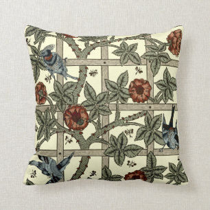 William Morris Vintage “Trellis” Pattern Throw Pillow