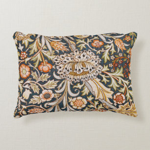 William Morris Vintage Trent Blue Floral Pattern Accent Pillow
