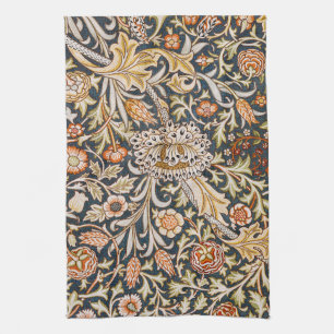 William Morris Vintage Trent Blue Floral Pattern Kitchen Towel