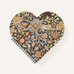 William Morris Vintage Trent Blue Floral Pattern Notebook