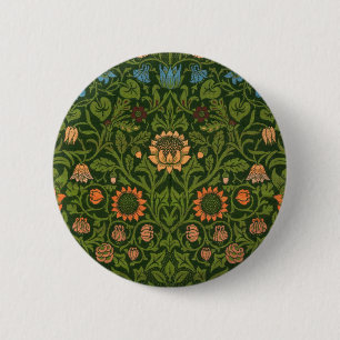 William Morris Violet and Columbine Art Rug 2 Inch Round Button