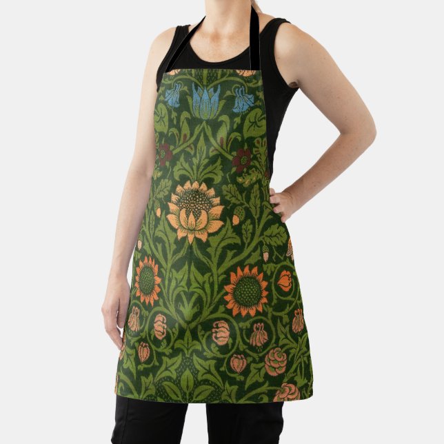William Morris Violet and Columbine Art Rug Apron (Insitu)