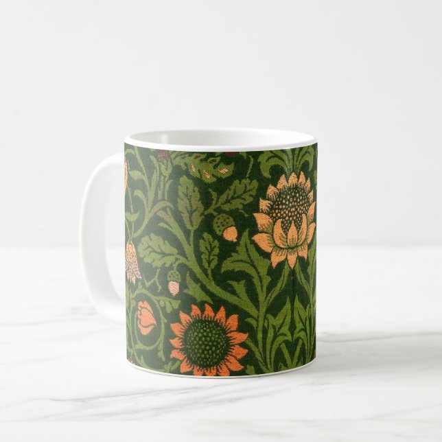William Morris Violet and Columbine Art Rug Coffee Mug (Front Left)