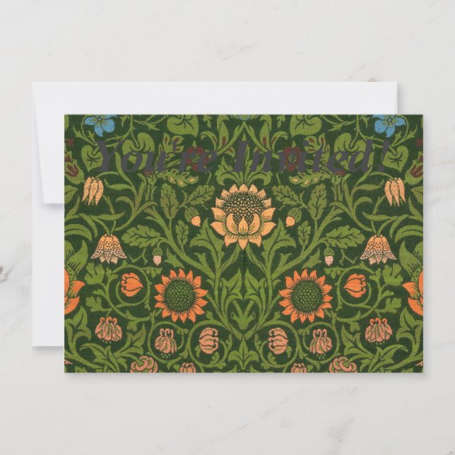 William Morris Violet and Columbine Art Rug Invitation (Front)