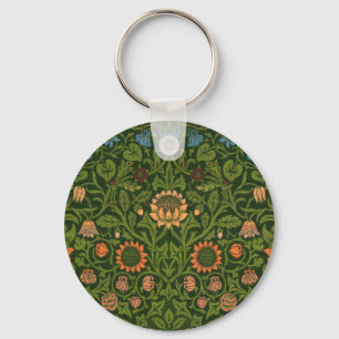 William Morris Violet and Columbine Art Rug Keychain