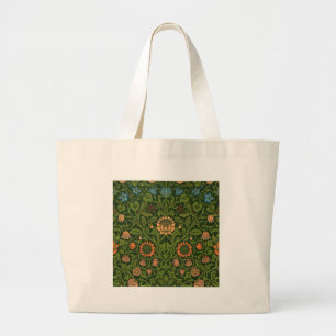 William Morris Violet and Columbine Art Rug Large Tote Bag