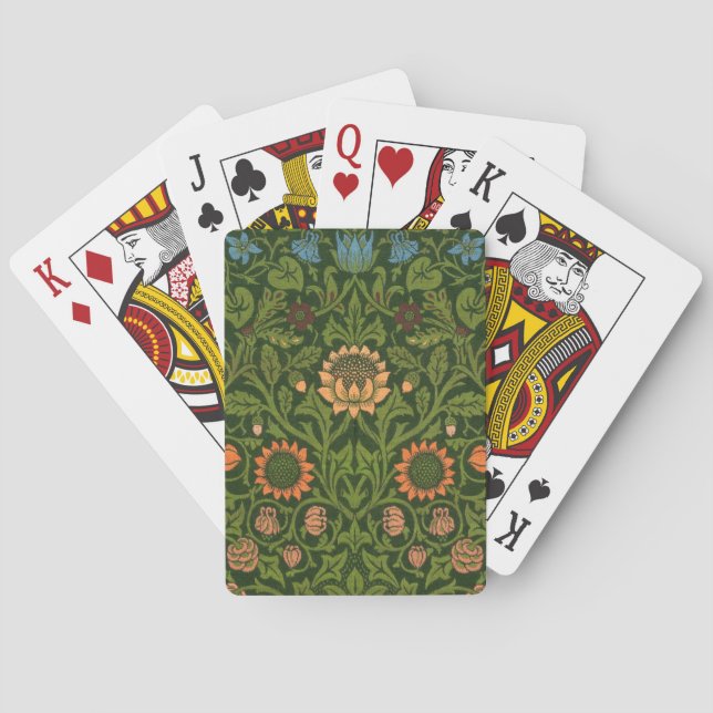 William Morris Violet and Columbine Art Rug Playing Cards (Back)