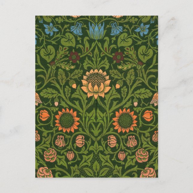 William Morris Violet and Columbine Art Rug Postcard (Front)