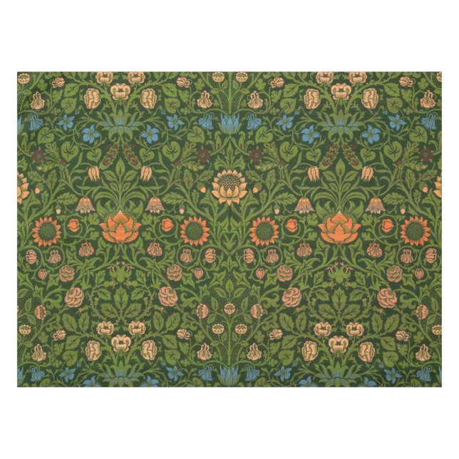 William Morris Violet and Columbine Art Rug Tablecloth (Front (Horizontal))
