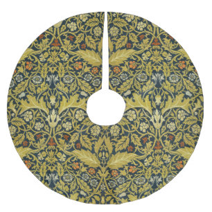 William Morris Violet Columbine Navy Floral Brushed Polyester Tree Skirt