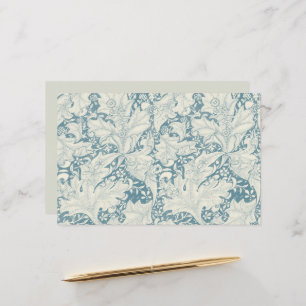 William Morris Wallflower floral blue damask
