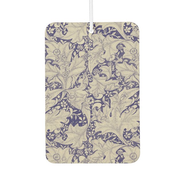 William Morris Wallflower floral blue damask  Air Freshener (Front)