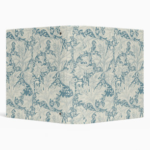 William Morris Wallflower floral blue damask Binder