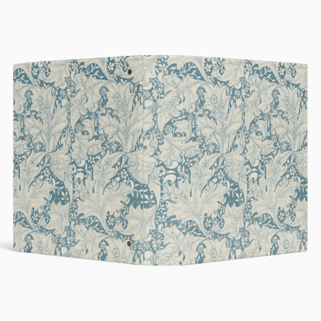 William Morris Wallflower floral blue damask  Binder (Background)
