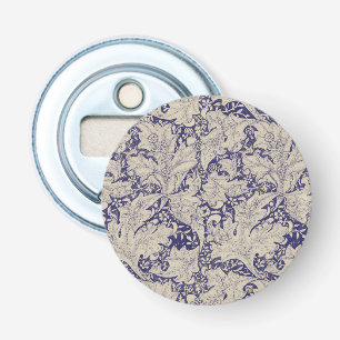 William Morris Wallflower floral blue damask Bottle Opener