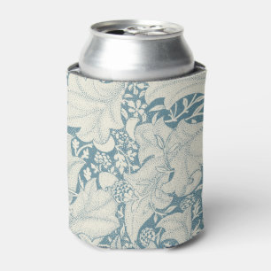 William Morris Wallflower floral blue damask Can Cooler