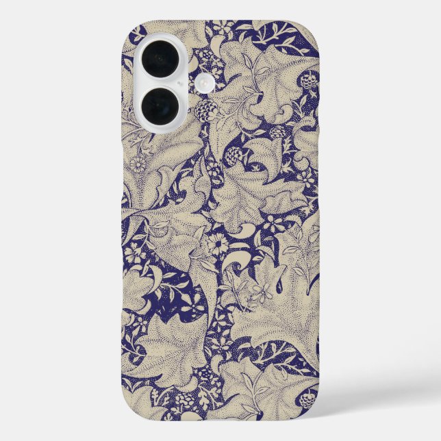 William Morris Wallflower floral blue damask  Case-Mate iPhone Case (Back)