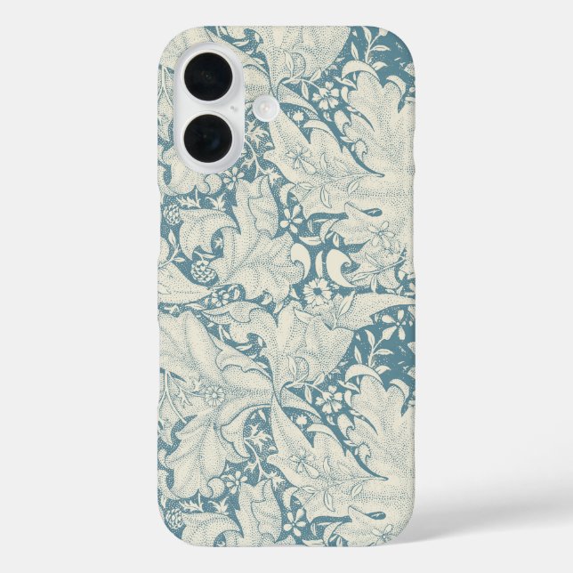 William Morris Wallflower floral blue damask  Case-Mate iPhone Case (Back)