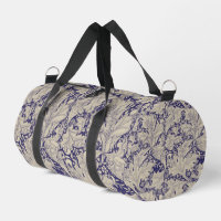 William Morris Wallflower floral blue damask 