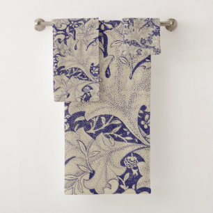 William Morris Wallflower Pattern Antique Blue Bath Towel Set