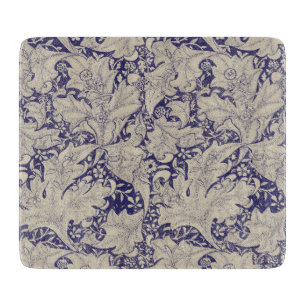 William Morris Wallflower Pattern Antique Blue Cutting Board