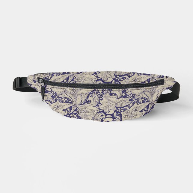 William Morris Wallflower Pattern Antique Blue Fanny Pack (Front)