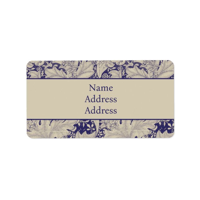 William Morris Wallflower Pattern Antique Blue Label (Front)