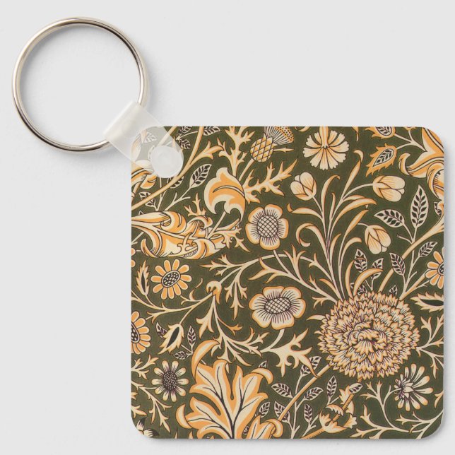 william morris wallpaper cherwell design keychain (Front)